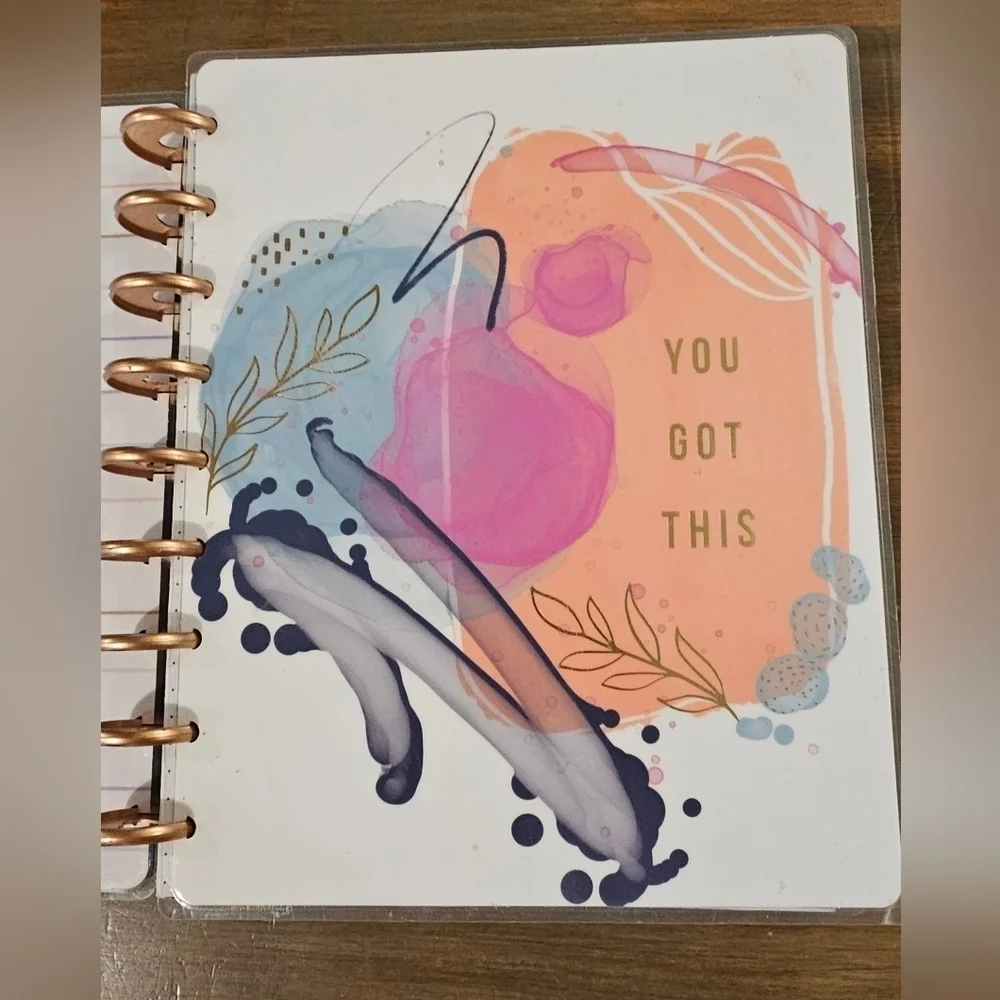 Happy Planner Black & Rose Gold Disc w/additional planner covers & Paper Punch